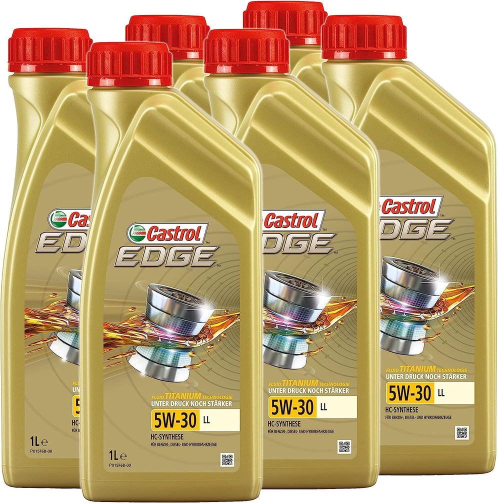 6 x 1 L = 6 litri Castrol Edge Fluid Titanium 5W-30 LL olio motore